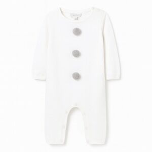 The Little White Company Snowman Knitted Romper - Size 12-18M